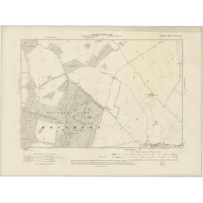 1904 Map of Norfolk XXIV.NW, 1907 Print