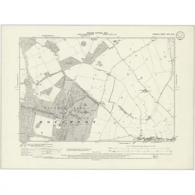 1904 Map of Norfolk XXIV.NW, 1933 Print