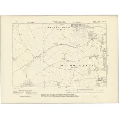 1904 Map of Norfolk XXIV.SE, 1907 Print