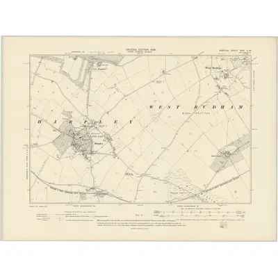1904 Map of Norfolk XXIV.SW, 1906 Print
