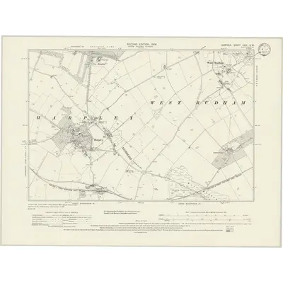 1904 Map of Norfolk XXIV.SW, 1933 Print