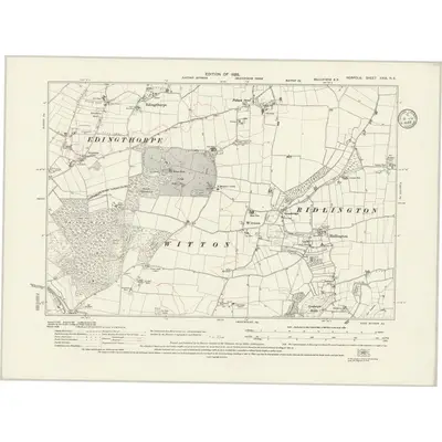 1926 Map of Norfolk XXIX.NE, 1935 Print