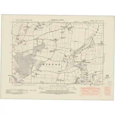 1946 Map of Norfolk XXIX.NE, 1950 Print