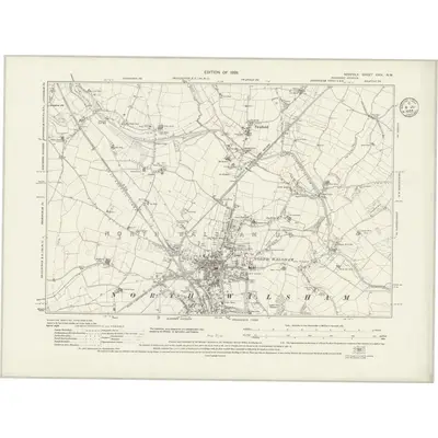 1926 Map of Norfolk XXIX.NW, 1935 Print