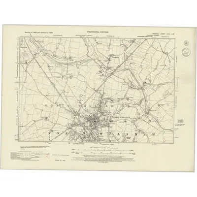 1938 Map of Norfolk XXIX.NW, 1945 Print