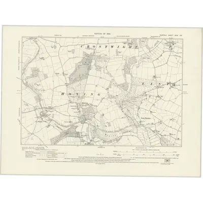 1926 Map of Norfolk XXIX.SE, 1929 Print