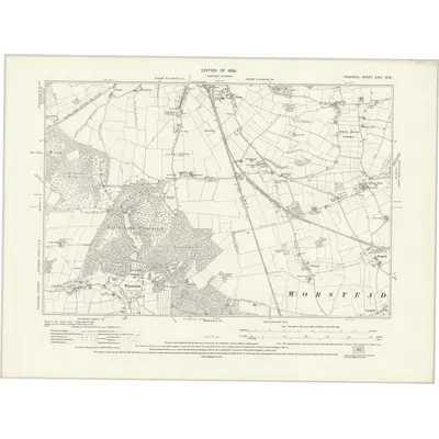 1926 Map of Norfolk XXIX.SW, 1929 Print