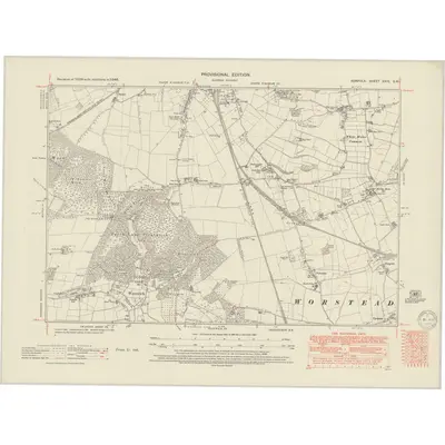 1946 Map of Norfolk XXIX.SW, 1950 Print