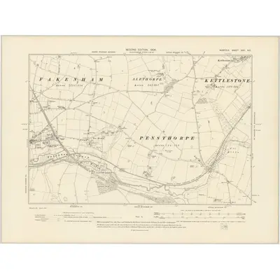 1904 Map of Norfolk XXV.NE, 1906 Print