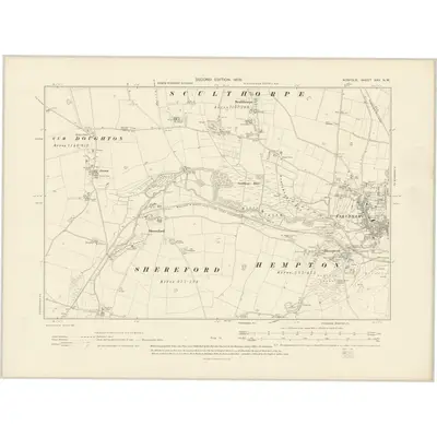1904 Map of Norfolk XXV.NW, 1906 Print