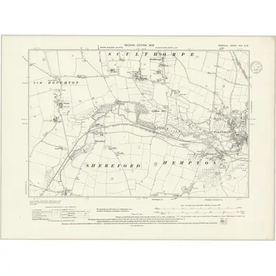 1904 Map of Norfolk XXV.NW, 1936 Print