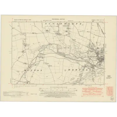 1950 Map of Norfolk XXV.NW, 1952 Print