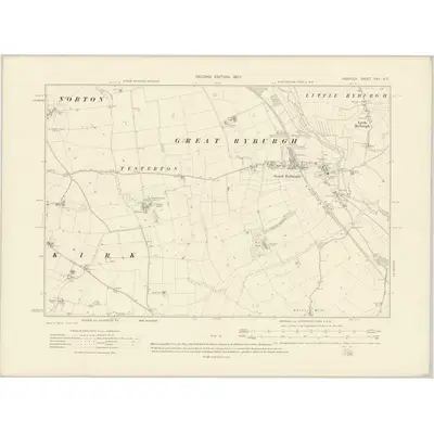 1904 Map of Norfolk XXV.SE, 1907 Print