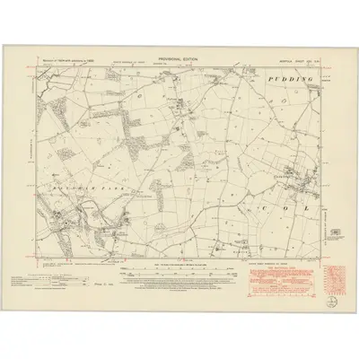 1950 Map of Norfolk XXV.SW, 1951 Print