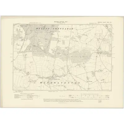 1904 Map of Norfolk XXVI.NE, 1907 Print
