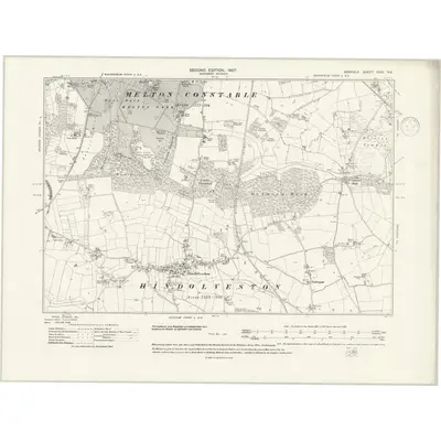 1904 Map of Norfolk XXVI.NE, 1938 Print