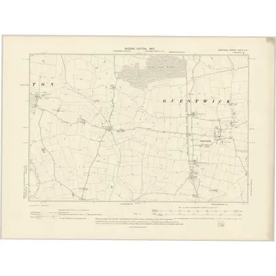 1904 Map of Norfolk XXVI.SE, 1907 Print