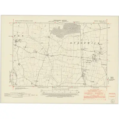 1950 Map of Norfolk XXVI.SE, 1952 Print