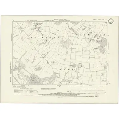 1904 Map of Norfolk XXVI.SW, 1933 Print
