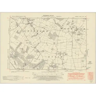 1950 Map of Norfolk XXVI.SW, 1952 Print