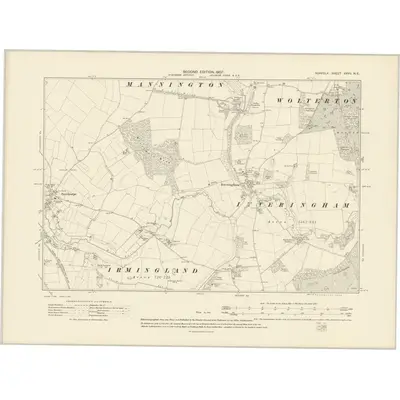 1905 Map of Norfolk XXVII.NE, 1907 Print