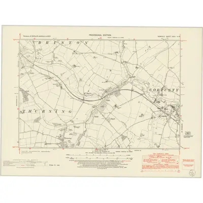 1950 Map of Norfolk XXVII.NW, 1952 Print