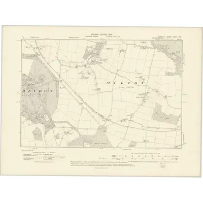 1905 Map of Norfolk XXVII.SE, 1907 Print