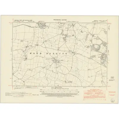 1950 Map of Norfolk XXVII.SW, 1952 Print
