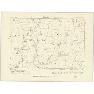 1905 Map of Norfolk XXVIII.NE, 1907 Print