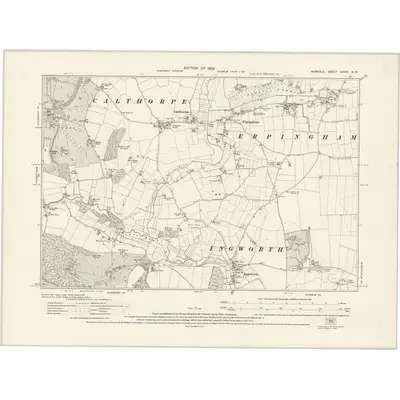 1926 Map of Norfolk XXVIII.NW, 1929 Print
