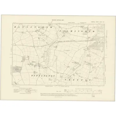 1905 Map of Norfolk XXVIII.SE, 1907 Print