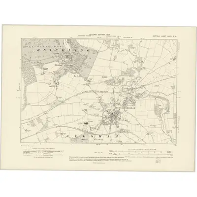 1905 Map of Norfolk XXVIII.SW, 1907 Print