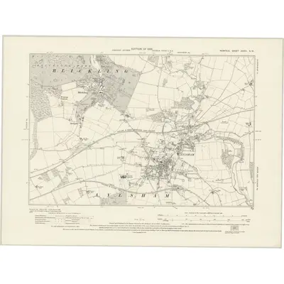 1926 Map of Norfolk XXVIII.SW, 1929 Print