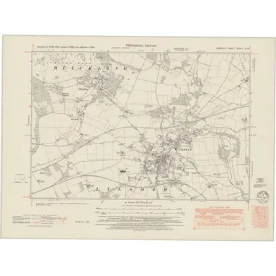 1946 Map of Norfolk XXVIII.SW, 1950 Print