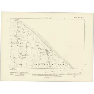 1905 Map of Norfolk XXX.NW, 1907 Print