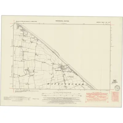 1946 Map of Norfolk XXX.NW, 1950 Print