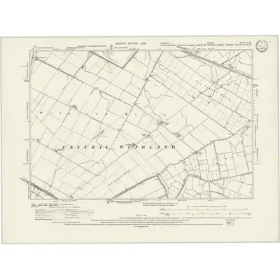 1903 Map of Norfolk XXXII.NW, 1933 Print