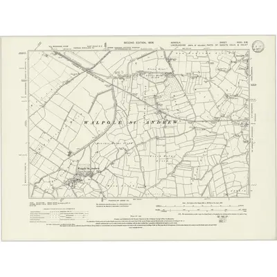 1903 Map of Norfolk XXXII.SW, 1933 Print