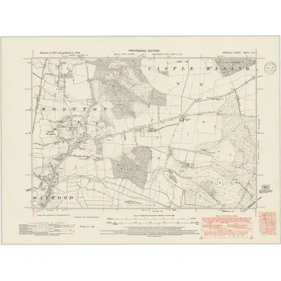 1938 Map of Norfolk XXXIII.NE, 1948 Print