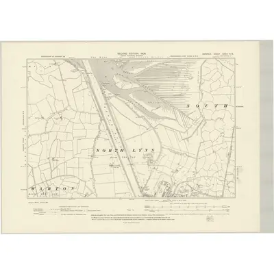 1904 Map of Norfolk XXXIII.NW, 1906 Print