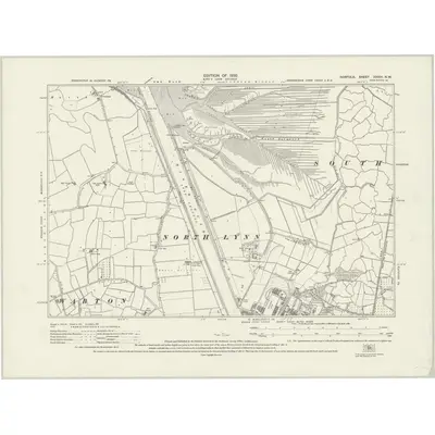 1927 Map of Norfolk XXXIII.NW, 1930 Print