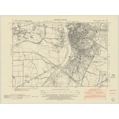 1950 Map of Norfolk XXXIII.SW, 1952 Print