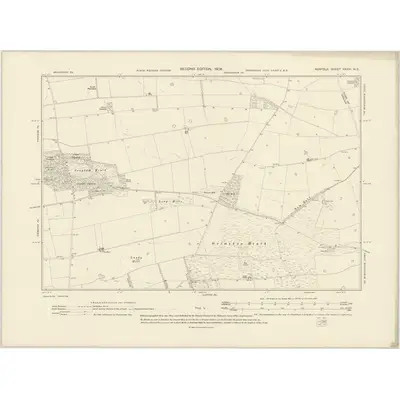 1904 Map of Norfolk XXXIV.NE, 1906 Print