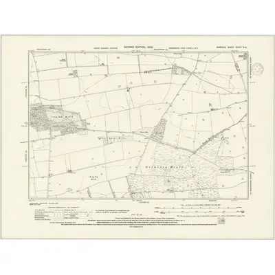 1904 Map of Norfolk XXXIV.NE, 1937 Print
