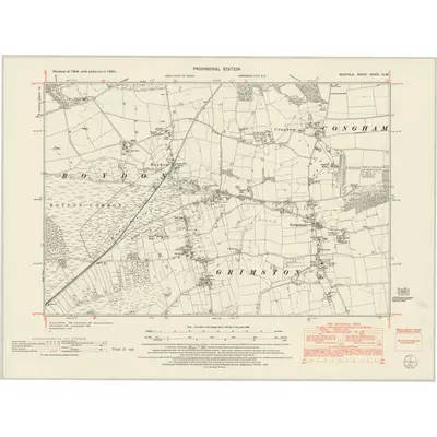 1950 Map of Norfolk XXXIV.NW, 1952 Print