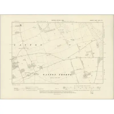 1904 Map of Norfolk XXXIV.SE, 1906 Print