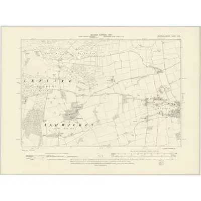 1904 Map of Norfolk XXXIV.SW, 1907 Print