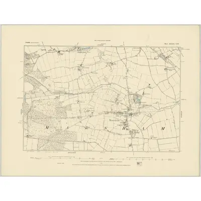 1885 Map of Norfolk XXXIX.NW