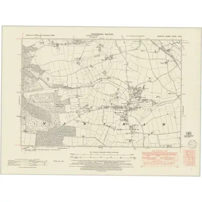 1946 Map of Norfolk XXXIX.NW, 1950 Print