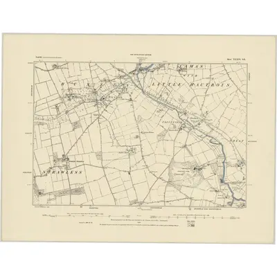 1880 Map of Norfolk XXXIX.SE, 1885 Print
